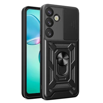 Hybrid Armor Camshield Case for Samsung Galaxy S25+ Black