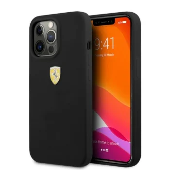 Ferrari iPhone 13 / 13 Pro Case Silicone Metal Logo MagSafe, Black