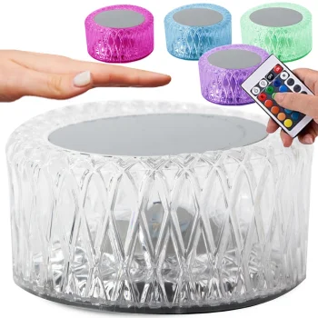 LED RGB Crystal Style Table Lamp with Remote and USB