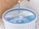 Square Flat Mop with Spin Bucket and Microfiber Pad