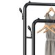 Double Garment Rack with 5 Shelves and Hooks
