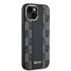DKNY iPhone 14 / 15 / 13 Case Leather Checkered Mono Pattern MagSafe, Black