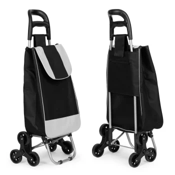 ModernHome Stair Climbing Shopping Trolley with 6 Wheels, 25L, Black