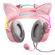 Игровые наушники Onikuma X15 Pro с кошачьими ушками, розовые