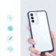 Hybrid Armor Clear 3in1 Case for Samsung Galaxy S23, Transparent with Blue Frame
