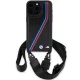 BMW M Edition Carbon Tricolor Lines & Strap Case for iPhone 15 Pro Max - Black