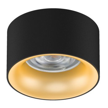 Maclean MCE457 B/G Flush Mount Ceiling Downlight, GU5.3, Black/Gold