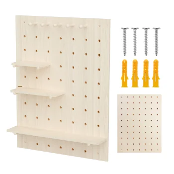 Wooden Wall Pegboard Organizer Maclean MC-131 WD, 60x80 cm