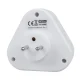 Maclean MCE214 3-Way Socket Adapter with Grounding, 16A, White