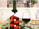 Christmas Plaid Bottle Cover, 16x12 cm