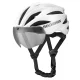 Rockbros Bike Helmet with Visor and Detachable UV Goggles, White