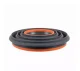 Folding Silicone Bowls with Lids, 3 Pieces, Grey-Orange