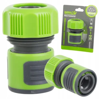 Garden Hose Quick Connector 3/4 Inch, Green/Black
