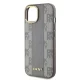 DKNY iPhone 15 Case Leather Checkered Mono Pattern MagSafe, Beige