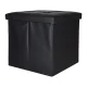 Folding Storage Ottoman Footstool 38 x 38 x 36 cm Faux Leather, Black