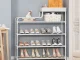 5-Tier Shoe Rack Organizer, Metal Shoe Shelf for Entryway and Closet, White