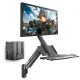 Maclean MC-838 Wall-Mounted Sit-Stand Workstation for 17\"-32\" Monitor, Keyboard and PC, up to 9 kg, Black