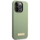 Guess iPhone 14 Pro Max Case Silicone Logo Plate MagSafe, Green