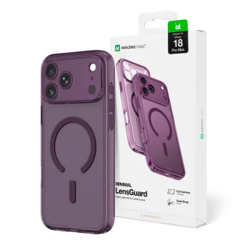 AmazingThing Minimal Mag Lens Case for iPhone 18 Pro Max with Camera Cover, Purple