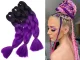 Synthetic Ombre Braiding Hair Extensions, Colorful Violet