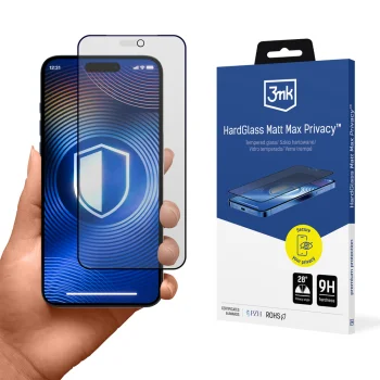 3mk HardGlass Matt Max Privacy Tempered Glass for iPhone 18 Pro Max, Matte Screen Protector