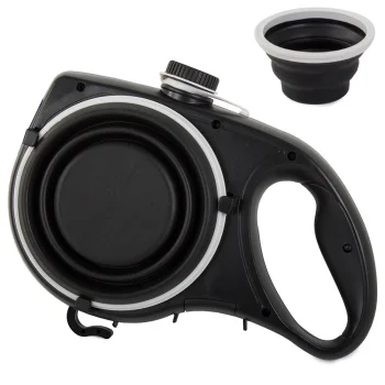 Multifunctional 5-in-1 Dog and Cat Leash with Water Bowl and Poop Bag Dispenser