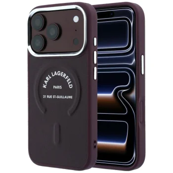 Karl Lagerfeld MagSafe Case for iPhone 17 Pro / 18 Pro, Burgundy