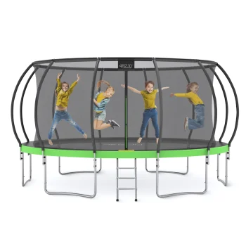 4Fizjo PRO Kids Garden Trampoline 496 cm (16FT), Green/Black