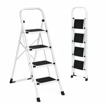 ModernHome 4-Step Folding Steel Ladder, Max 150 kg