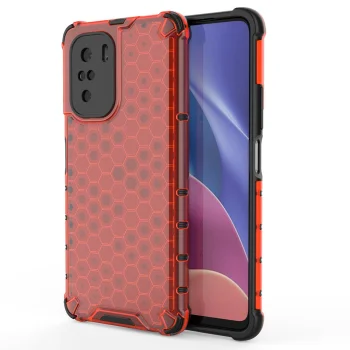 Honeycomb Case for Xiaomi Poco F3 / Redmi K40 / K40 Pro, PC and TPU, Red