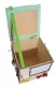 Educational Toy Wooden Manipulation Sensory Cube-Pouf on Wheels with Storage Space Busy Board