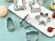 Steel Christmas Gingerbread Cookie Cutters Set, 6 pcs, Silver