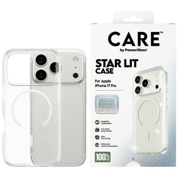 CARE by PanzerGlass Flagship Urban Explorer Case w. White MagSafe iPhone 17 Pro - Clear Glitter