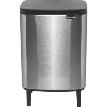 Brabantia Bo Hi Trash Bin 12 l, Matt Steel / Black