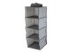 Hanging Wardrobe Organizer with 4 Shelves, 80 cm, Grey