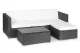 MultiGarden Modular Rattan Corner Garden Sofa Set with Table, Grey