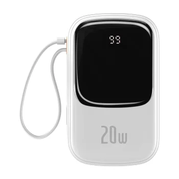 Baseus Qpow Pro 20000mAh Power Bank with Lightning Cable 20W White