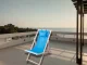 Folding Wooden Beach and Garden Deck Chair with Pillow, Blue