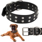 Adjustable eco-leather dog collar with studs L