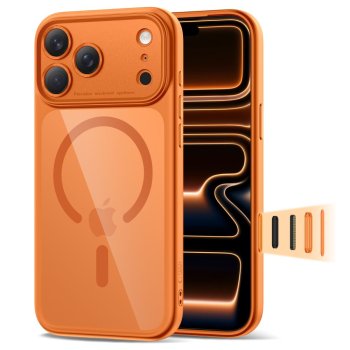 Tech-Protect Magpeak Magsafe CC Phone Case Cover iPhone 17 Pro Max - Transparent Orange