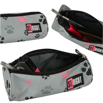 Bambino St. Right School Pencil Case with Paws, Grey