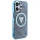 Guess IML Metal Glitter 4G Circle Triangle MagSafe Case for iPhone 16, Blue