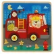 Wooden Puzzle for Kids Fire Truck, 15x15 cm