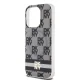 DKNY dėklas iPhone 14 Pro telefonu, Checkered Mono Pattern MagSafe, juodas