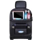 Black Eco-Leather Car Seat Organizer with Folding Table