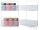 Hanging Metal Organizer / Shelf with Hooks, White