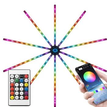 Smart RGB LED Fireworks Light with App and Remote Control, Multicolor