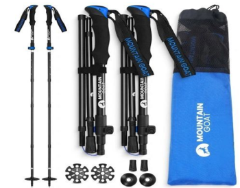 Nordic Walking and Trekking Poles VERK GROUP Set with Bag, Silver