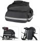 Bike rack bag with reflective elements, black
