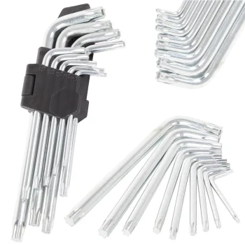 Šešiakampių ir Torx raktų komplektas 1.5-10 mm, T10-T50, 9 vnt.